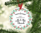 First Christmas Married Ornament - Mr & Mrs Christmas Ornament - Our First Christmas Married as Mr and Mrs Ornament - Personalised Ornament - Craftellery